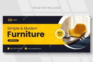 Furniture facebook cover and web banner template