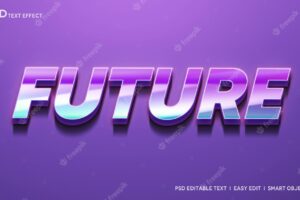 Future 3d text style effect mockup template