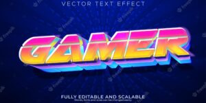 Gamer text effect editable esport and retro text style