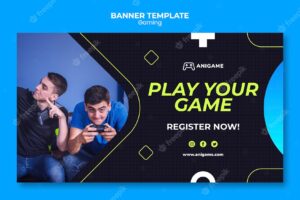 Gaming concept banner template design