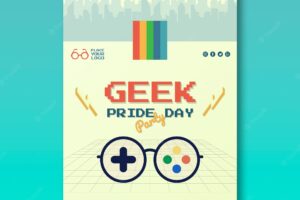 Geek pride day flyer template