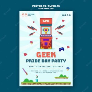 Geek pride day poster template