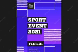 Geometric squares sport event poster template