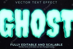 Ghost text effect, editable horror and cartoon text style