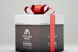 Gift box mockup isolated