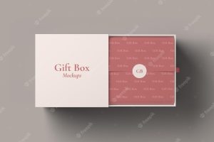 Gift box mockup top view