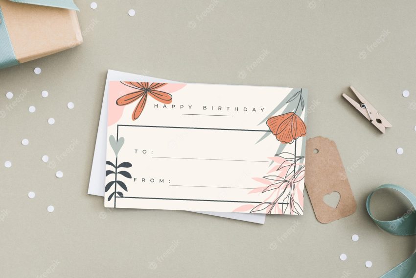 Gift card label editorial template