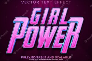 Girl power text effect editable game and movie text style