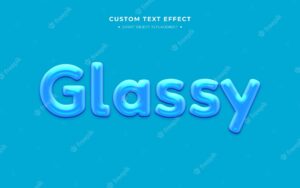 Glass 3d text effect