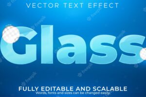 Glass editable text effect, transparent and clean text style