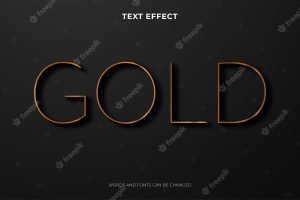 Gold color editable text on luxury black background