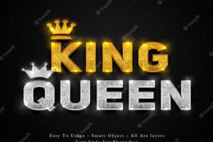 Gold king and silver queen text style effect