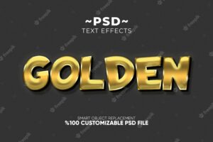 Golden 3d text style effect