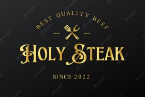 Golden color best quality beef logo