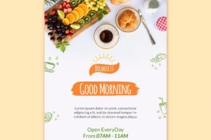 Good morning restaurant poster template