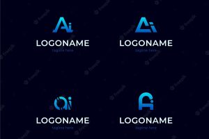 Gradient ai logo template collection