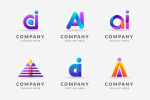 Gradient ai logo template collection