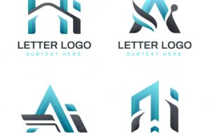 Gradient ai logo template set