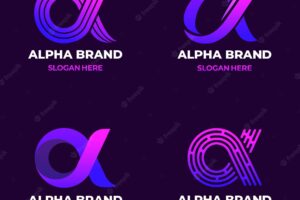Gradient alpha logo pack