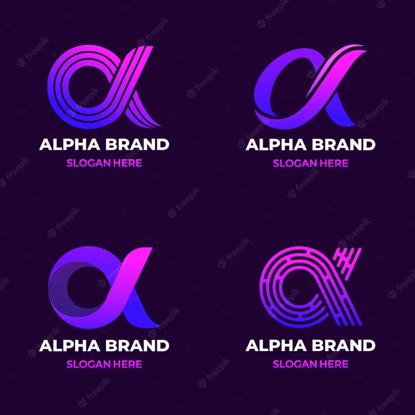 Gradient alpha logo pack