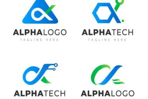Gradient alpha logo template collection
