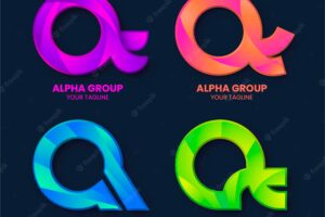 Gradient alpha logos pack