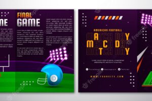 Gradient american football brochure template