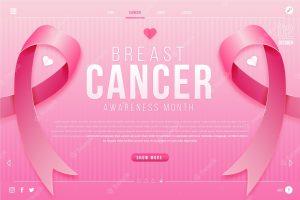 Gradient breast cancer awareness month landing page template