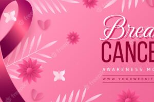 Gradient breast cancer awareness month social media cover template