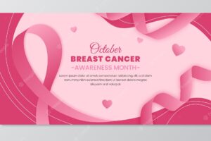 Gradient breast cancer awareness month social media post template