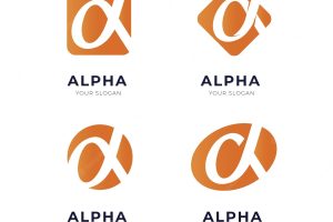 Gradient colored alpha logos