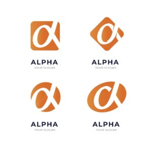 Gradient colored alpha logos