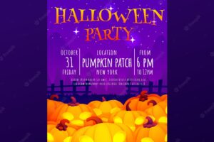 Gradient halloween party invitation template