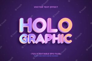 Gradient holographic text effect