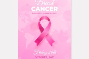 Gradient international day against breast cancer vertical flyer template