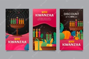 Gradient kwanzaa instagram stories collection