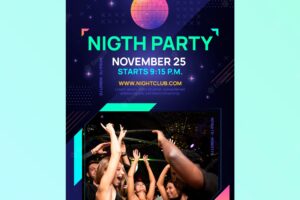 Gradient night club poster template