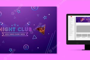 Gradient night club youtube channel art template