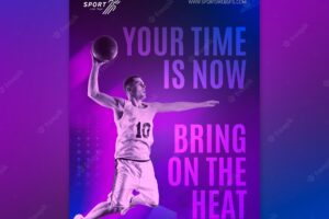 Gradient sport poster template concept