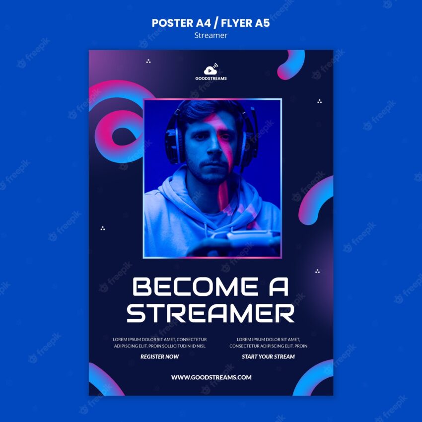 Gradient streamer poster template