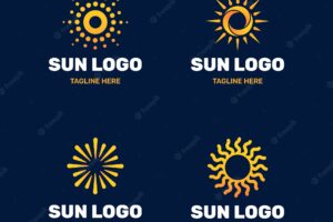 Gradient sun logo template