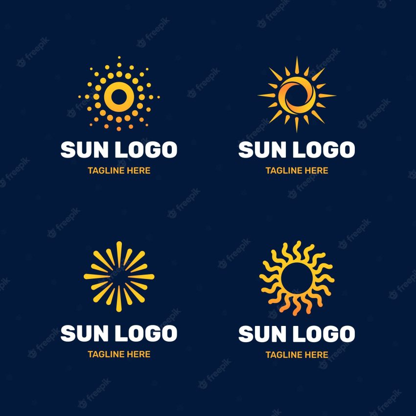 Gradient sun logo template