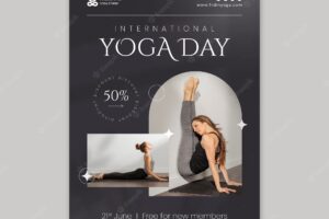 Gradient yoga poster template