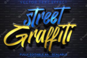 Graffiti text effect editable spray and paint text style