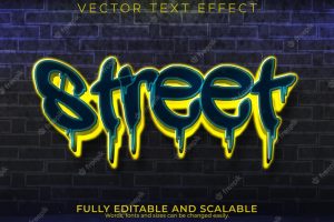 Graffiti yellow text effect editable spray and street text style