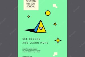 Graphic design school poster template