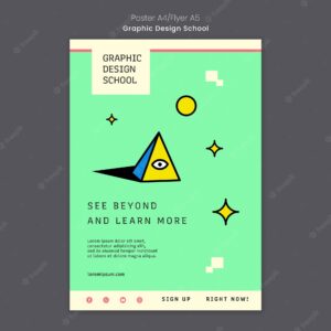 Graphic design school poster template