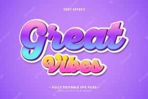Great vibes text effect