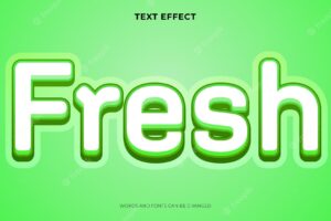 Green color 3d text effect template