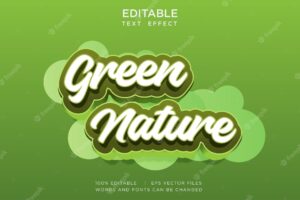 Green nature text effect 3d text style